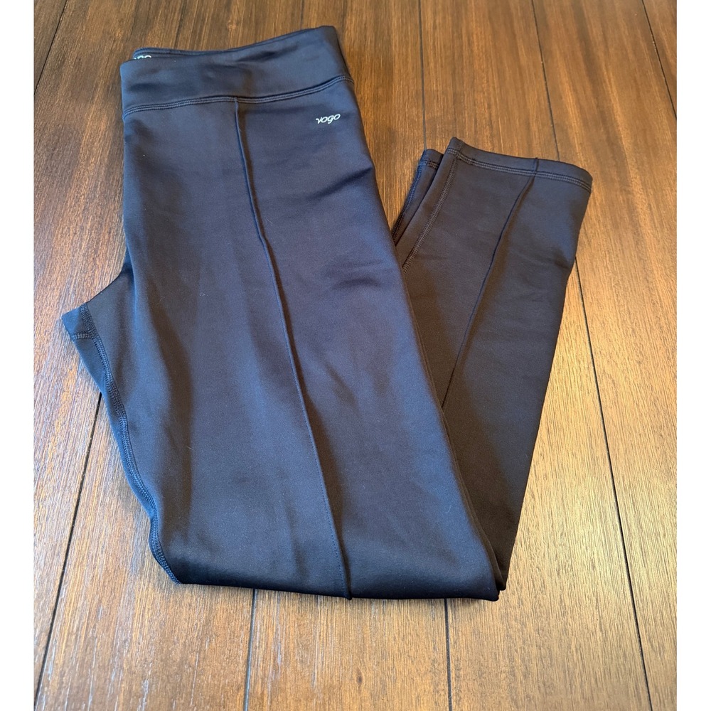 Vogo Athletica Womens XL Black Pintuck Seam Performance Leggings Activewear